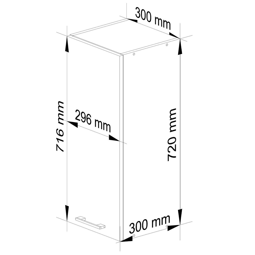 Keittiökaappi Akord Oliwia W30, valkoinen/punainen hinta ja tiedot | Keittiön kaapit | hobbyhall.fi