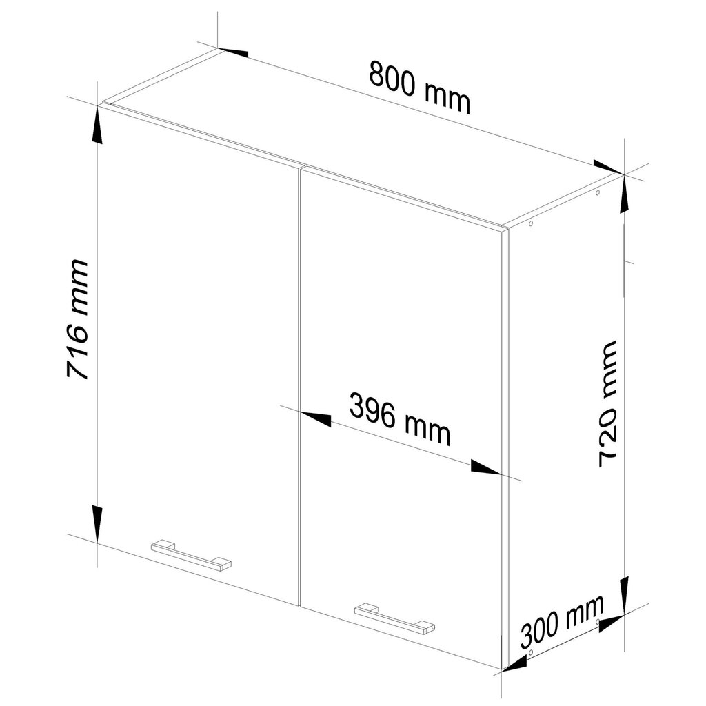 Keittiökaappi Akord Oliwia W80, valkoinen hinta ja tiedot | Keittiön kaapit | hobbyhall.fi