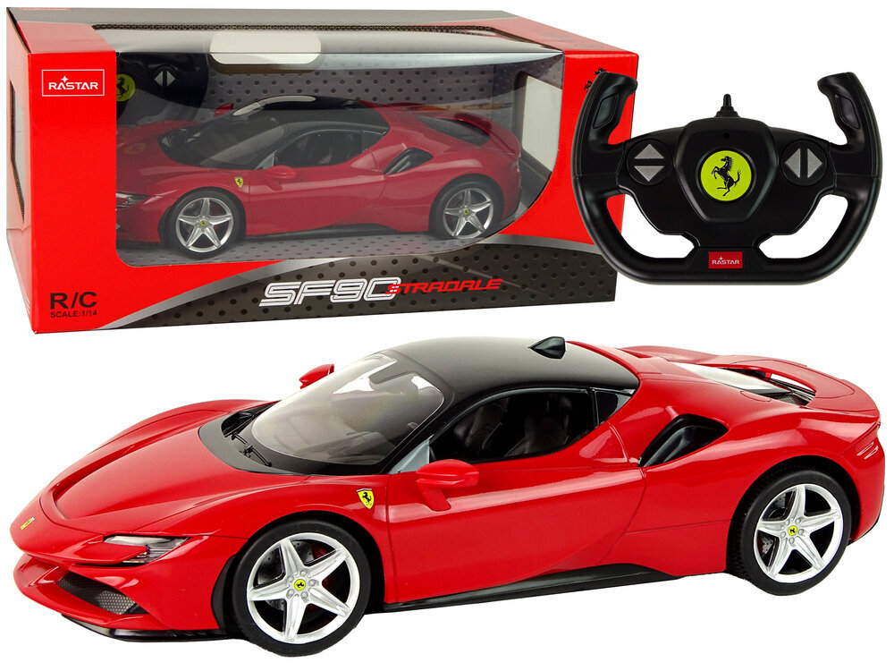 Ferrari SF90 1:14 kauko-ohjattava auto, punainen hinta ja tiedot | Poikien lelut | hobbyhall.fi