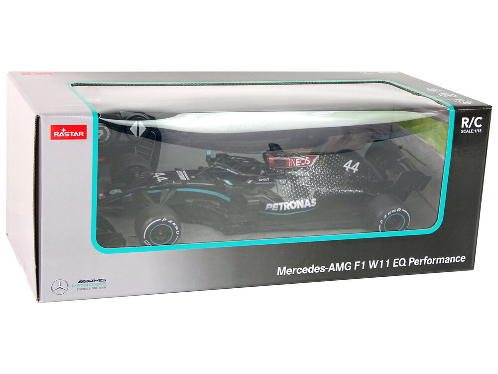 Mercedes-AMG F1 1:18 kauko-ohjattava kilpa-auto, musta hinta ja tiedot | Poikien lelut | hobbyhall.fi