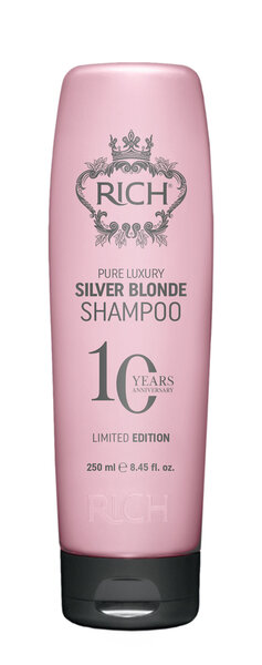 Hopeashampoo vaaleille hiuksille RICH Pure Luxury Silver Blonde Shampoo 250 ml