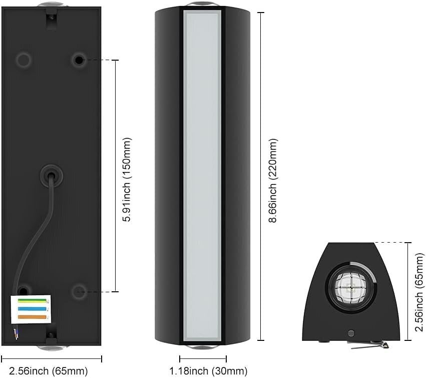 Moderni LED-seinävalaisin Shinbeam, 8W, 960LM, musta hinta ja tiedot | Seinävalaisimet | hobbyhall.fi