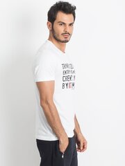 Miesten valkoinen TOMMY LIFE t-paita kirjoituksella. hinta ja tiedot | Miesten T-paidat | hobbyhall.fi