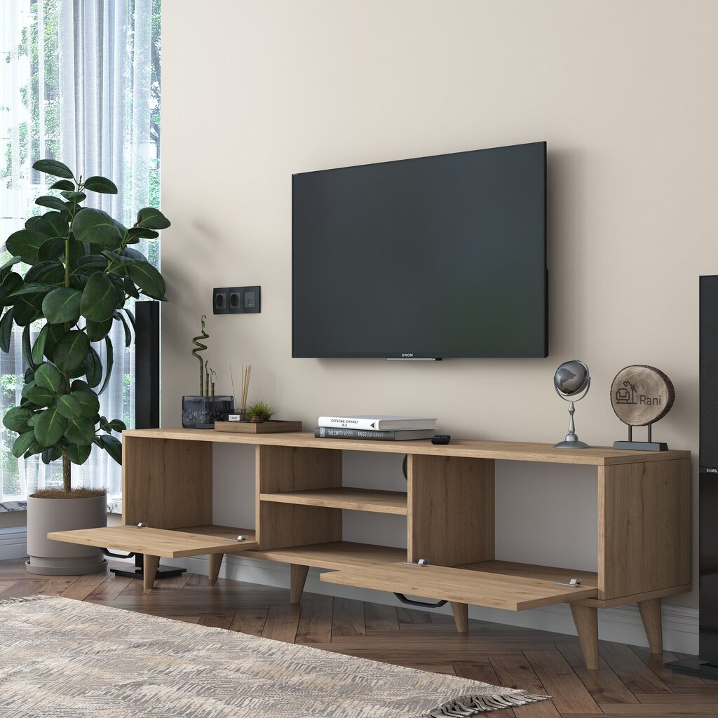 TV-teline, Asir, 180x49x35 cm, ruskea hinta ja tiedot | TV-tasot | hobbyhall.fi