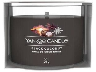 Yankee Candle Votive kynttilä lasissa Musta kookos 37 g hinta ja tiedot | Kynttilät ja kynttilänjalat | hobbyhall.fi