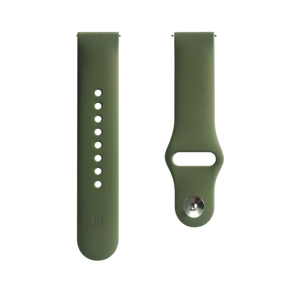 Evelatus Universal 20mm Silicone Loop Olive kellohihna hinta ja tiedot | Älykellojen ja aktiivisuusrannekkeiden lisätarvikkeet | hobbyhall.fi