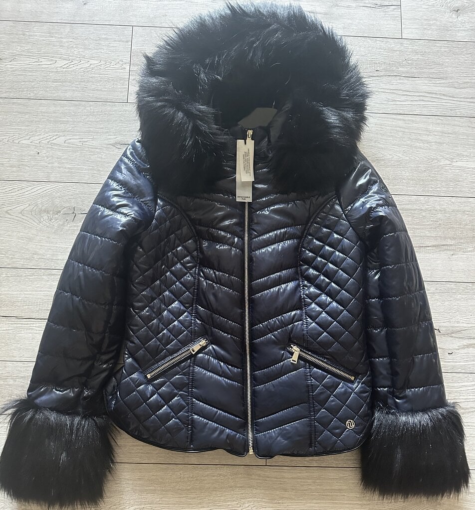 River Island Superfly Navy Shiny Puffer -takki hinta ja tiedot | Naisten ulkoilutakit | hobbyhall.fi