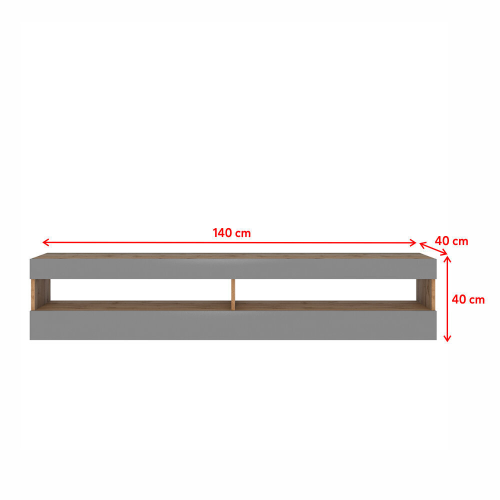 TV-taso Selsey Viansola, 140cm, ruskea/harmaa hinta ja tiedot | TV-tasot | hobbyhall.fi