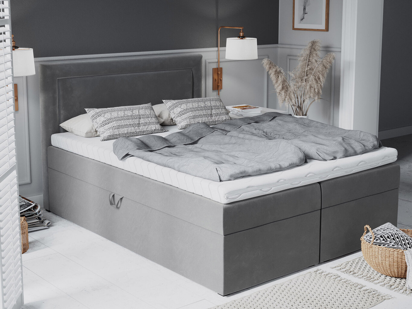 Sänky Mazzini Beds Yucca 200x200 cm, tummanharmaa hinta ja tiedot | Sängyt | hobbyhall.fi