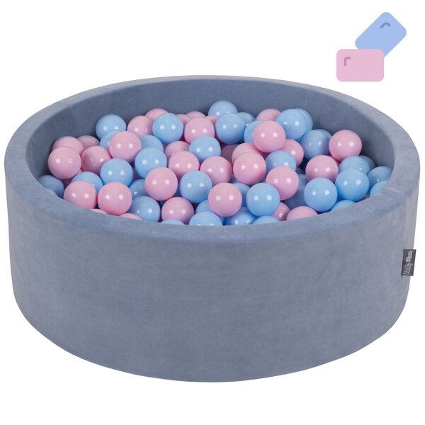 KiddyMoon pallomeri 90X30cm/300 palloa ∅ 7Cm Bubblegum: Powder Pink/Baby Blue