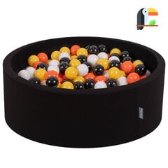 KiddyMoon pallomeri 90X30cm/300 palloa ∅ 7Cm Toucan: musta/valkoinen/oranssi/keltainen hinta ja tiedot | Vauvan lelut | hobbyhall.fi