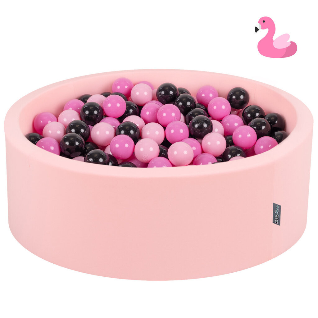KiddyMoon pallomeri 90X30cm/200 palloa ∅ 7Cm Flamingo: vaaleanpunainen/vaaleanpunainen/musta hinta ja tiedot | Vauvan lelut | hobbyhall.fi