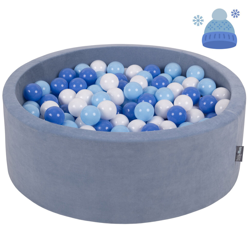 KiddyMoon pallomeri 90X30cm/300 palloa ∅ 7Cm Talvi: valkoinen/vauvan sininen/sininen hinta ja tiedot | Vauvan lelut | hobbyhall.fi