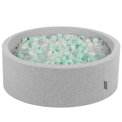 KiddyMoon pallomeri 90X30cm/300 tähteä 6Cm, vaaleanharmaa: Pearl Mint läpinäkyvä hinta ja tiedot | Vauvan lelut | hobbyhall.fi