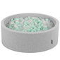 KiddyMoon pallomeri 90X30cm/300 tähteä 6Cm, vaaleanharmaa: Pearl Mint läpinäkyvä hinta ja tiedot | Vauvan lelut | hobbyhall.fi