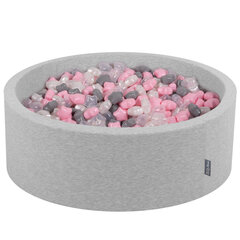 KiddyMoon pallomeri 90X30cm/300 tähteä 6Cm, vaaleanharmaa: Pearl Grey läpinäkyvä pulveri vaaleanpunainen hinta ja tiedot | Vauvan lelut | hobbyhall.fi