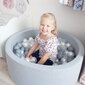 KiddyMoon pallomeri 90X30cm/300 tähteä 6Cm, vaaleanharmaa: Pearl Grey läpinäkyvä pulveri vaaleanpunainen hinta ja tiedot | Vauvan lelut | hobbyhall.fi