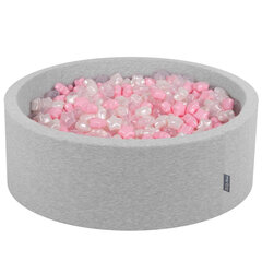 KiddyMoon pallomeri 90X30cm/600 tähteä 6Cm, vaaleanharmaa: jauhe vaaleanpunainen helmi läpinäkyvästi hinta ja tiedot | Vauvan lelut | hobbyhall.fi