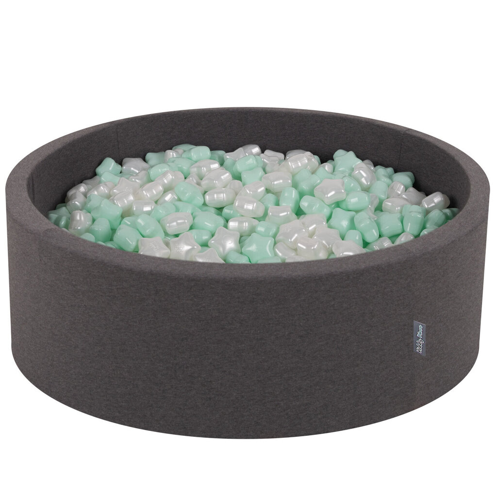 KiddyMoon pallomeri 90X30cm/300 tähteä 6Cm, tummanharmaa: Pearl Mint hinta ja tiedot | Vauvan lelut | hobbyhall.fi