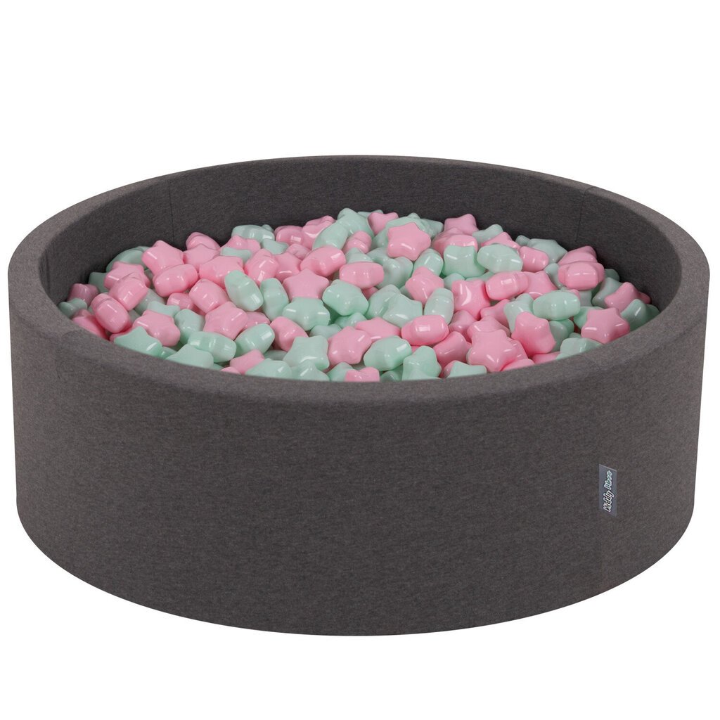 KiddyMoon pallomeri 90X30cm/300 tähteä 6Cm, tummanharmaa: Powder Pink Mint (Puuteri vaaleanpunainen minttu) hinta ja tiedot | Vauvan lelut | hobbyhall.fi