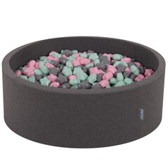 KiddyMoon pallomeri 90X30cm/300 tähteä 6Cm, tummanharmaa: Powder Pink Grey Grey Mint (Puuteri vaaleanpunainen harmaa min hinta ja tiedot | Vauvan lelut | hobbyhall.fi