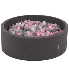 KiddyMoon pallomeri 90X30cm/600 tähteä 6Cm, tummanharmaa: Pearl Grey Läpinäkyvä Powder Pinkki hinta ja tiedot | Vauvan lelut | hobbyhall.fi