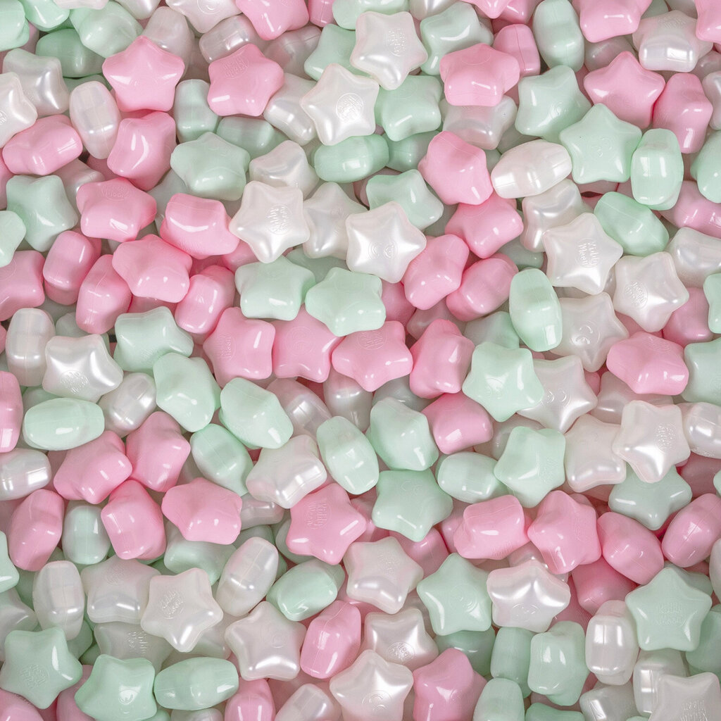 KiddyMoon pallomeri 90X30cm/600 tähteä 6Cm, tummanharmaa: Powder Pink Pearl Mint (Puuteri vaaleanpunainen Pearl Mint) hinta ja tiedot | Vauvan lelut | hobbyhall.fi