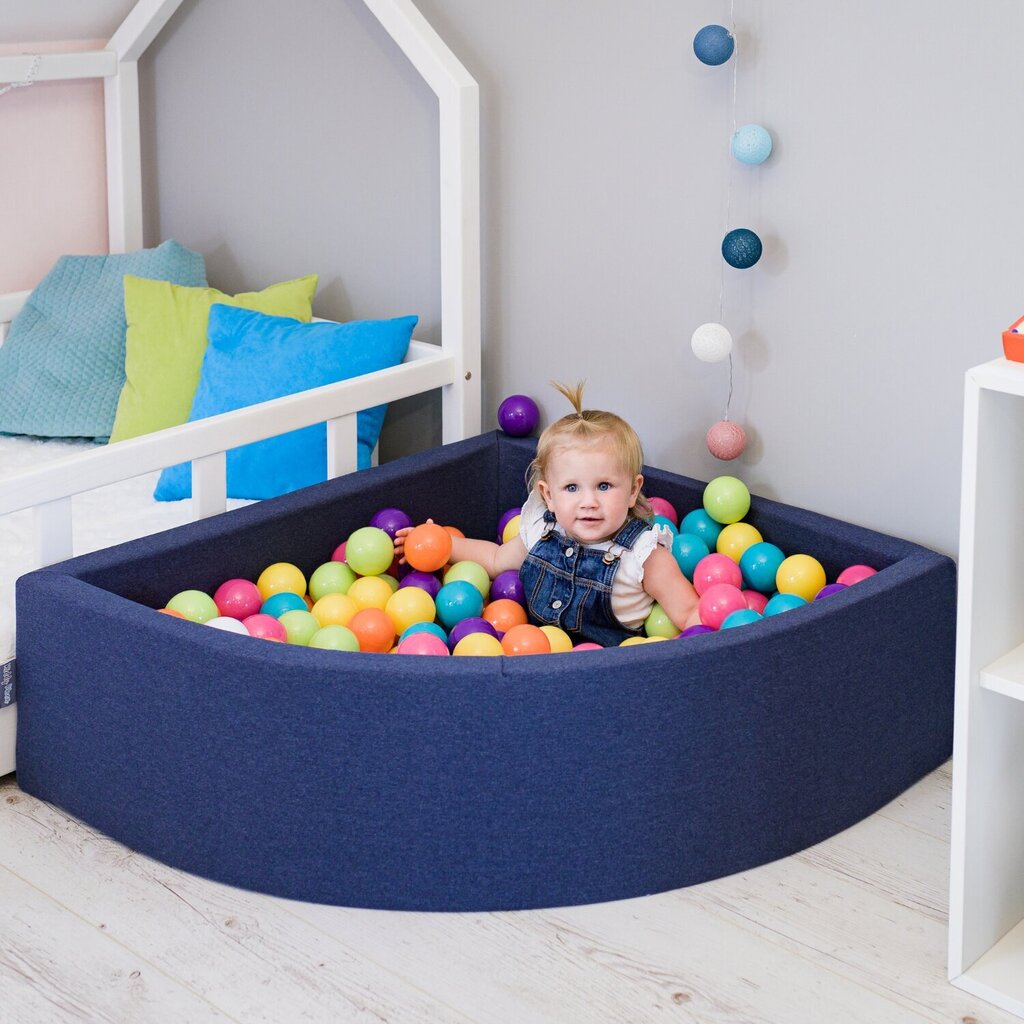 KiddyMoon pallomeri 90X30cm/300 tähteä 6Cm, tummansininen: valkoinen-harmaa-minttu hinta ja tiedot | Vauvan lelut | hobbyhall.fi