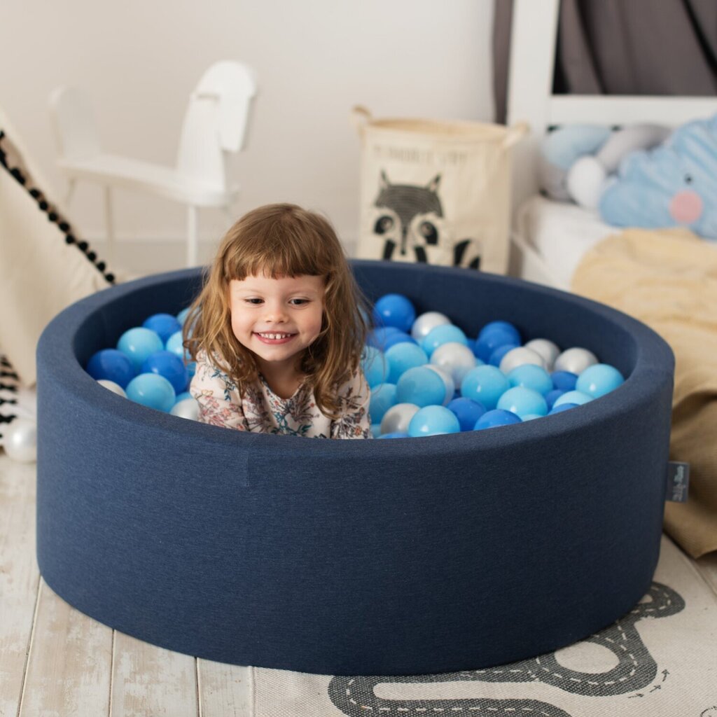 KiddyMoon pallomeri 90X30cm/300 tähteä 6Cm, tummansininen: kelta-vihreä-sininen-punainen-oranssi hinta ja tiedot | Vauvan lelut | hobbyhall.fi