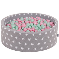 KiddyMoon pallomeri 90X30cm/300 tähteä 6Cm, harmaat tähdet: Powder Pink Mint (vaaleanpunainen minttu) hinta ja tiedot | Vauvan lelut | hobbyhall.fi