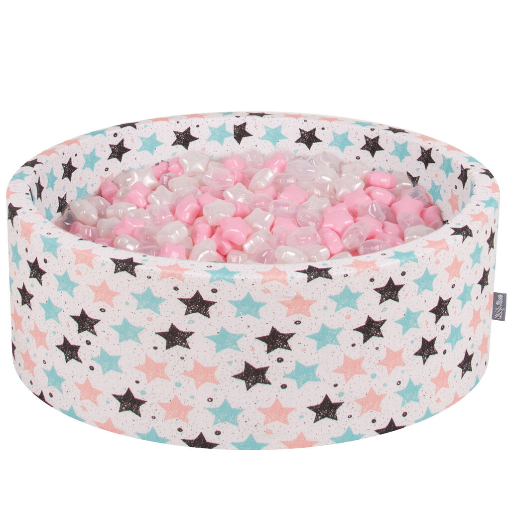 KiddyMoon pallomeri 90X30cm/300 tähteä 6Cm, Ecru: Powder Pink-Pearl-Transparent hinta ja tiedot | Vauvan lelut | hobbyhall.fi