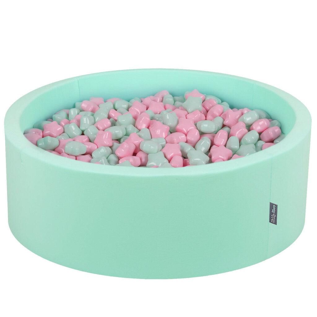 KiddyMoon pallomeri 90X30cm/600 tähteä 6Cm, Minttu: Powder Pink-Mint hinta ja tiedot | Vauvan lelut | hobbyhall.fi