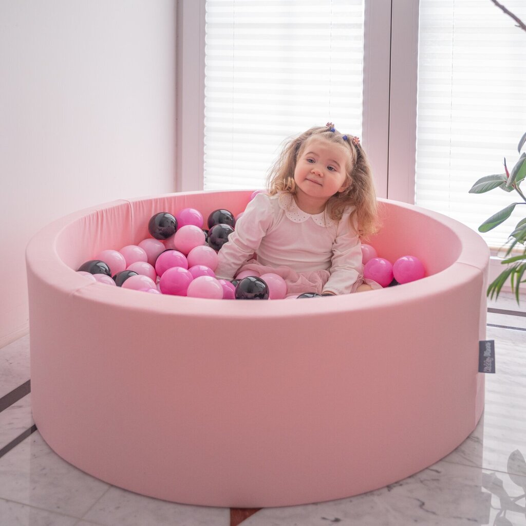 KiddyMoon pallomeri 90X30cm/300 tähteä 6Cm, vaaleanpunainen: valkoinen-harmaa-pulverinvaaleanpunainen hinta ja tiedot | Vauvan lelut | hobbyhall.fi