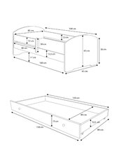 Adrk Furniture Pepe II, valkoisen värinen lastensänky hinta ja tiedot | Lastensängyt | hobbyhall.fi