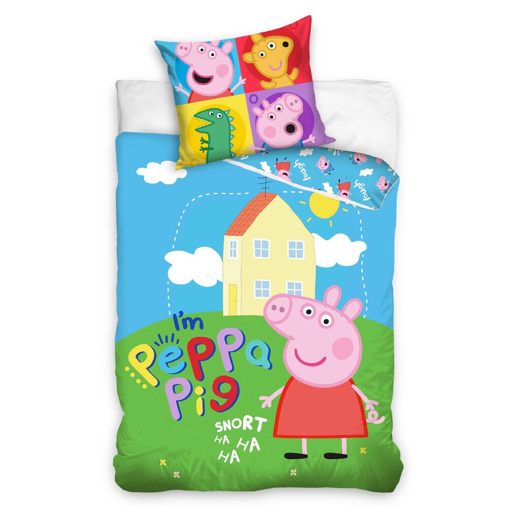 Pussilakanasetti Peppa Pig, 150 x 210 cm + tyynyliina 50 x 60 cm hinta ja tiedot | Vuodevaatteet lapsille | hobbyhall.fi