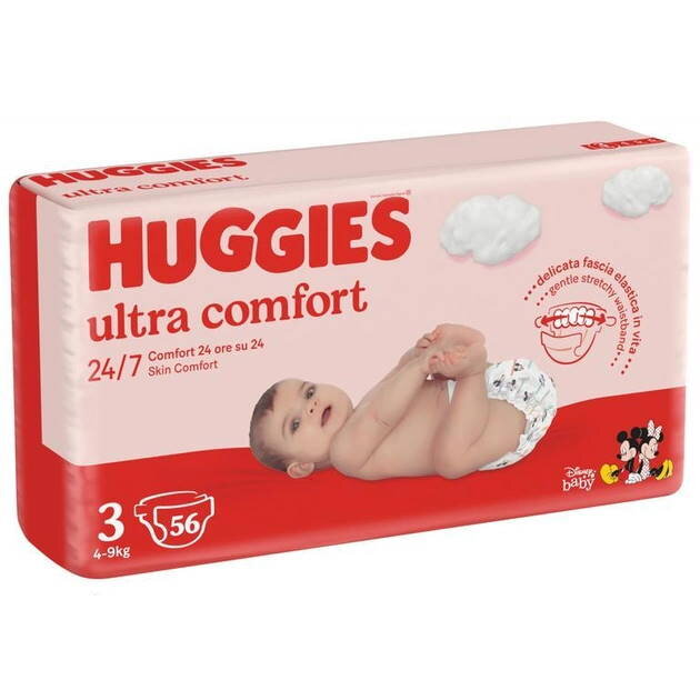 Huggies Ultra Comfort teippivaipat 3, 4-9 kg, 168 kpl hinta ja tiedot | Vaipat | hobbyhall.fi