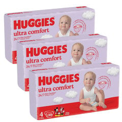 Huggies Ultra Comfort teippivaipat 4, 7-18 kg, 150 kpl hinta ja tiedot | Vaipat | hobbyhall.fi