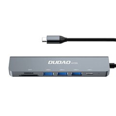 Dudao 6in1-sovitin Dudao A15S USB-C - 3x USB, 1x USB-C, SD / TF (harmaa) hinta ja tiedot | Adapterit | hobbyhall.fi