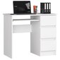 Työpöytä A6, oikea, valkoinen hinta ja tiedot | Tietokonepöydät ja työpöydät | hobbyhall.fi