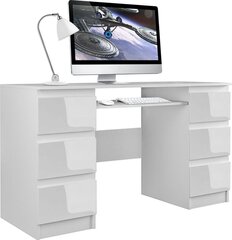 Kirjoituspöytä Kuba, valkoinen kiiltävä hinta ja tiedot | Tietokonepöydät ja työpöydät | hobbyhall.fi