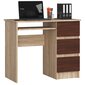 Työpöytä NORE A6, oikea, tummanruskea/tammen väri hinta ja tiedot | Tietokonepöydät ja työpöydät | hobbyhall.fi