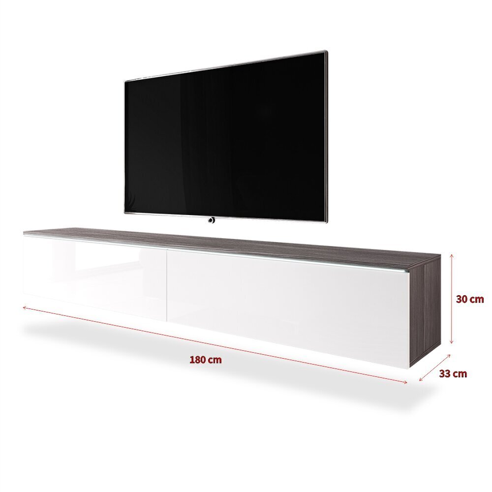 TV-taso Selsey Kane LED, tummanruskea/valkoinen hinta ja tiedot | TV-tasot | hobbyhall.fi