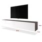 TV-taso Selsey Kane LED, tummanruskea/valkoinen hinta ja tiedot | TV-tasot | hobbyhall.fi