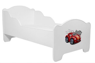 Lasten sänky ADRK Furniture Car Zagzag, 70x140 cm, valkoinen hinta ja tiedot | Lastensängyt | hobbyhall.fi