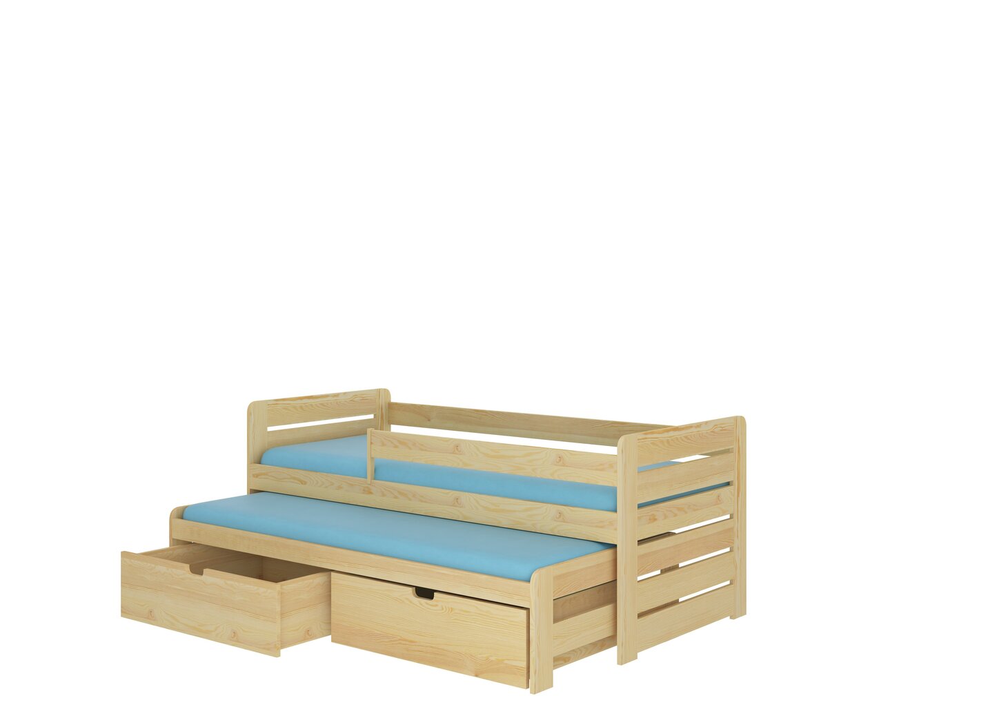 Lasten sänky turvalaidalla ADRK Furniture Tomi 90x200 cm, ruskea hinta ja tiedot | Lastensängyt | hobbyhall.fi