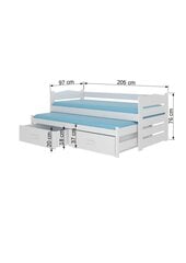 Lasten sänky ADRK Furniture Tiarro 90x200 cm, valkoinen/harmaa hinta ja tiedot | Lastensängyt | hobbyhall.fi