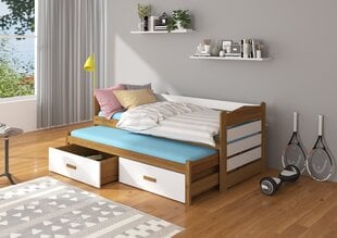 Lasten sänky ADRK Furniture Tiarro 90x200 cm, valkoinen/ruskea hinta ja tiedot | Lastensängyt | hobbyhall.fi