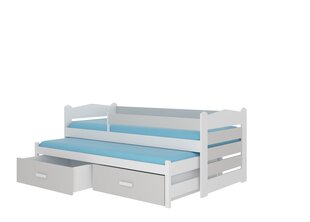 Lasten sänky turvalaidalla ADRK Furniture Tiarro 90x200 cm, valkoinen/harmaa hinta ja tiedot | Lastensängyt | hobbyhall.fi