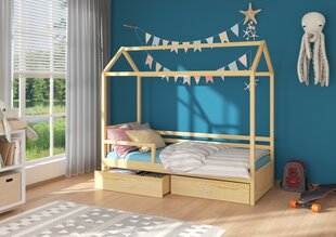 Sänky Adrk Furniture Rose turvalaidalla, 90x200 cm, ruskea hinta ja tiedot | Lastensängyt | hobbyhall.fi