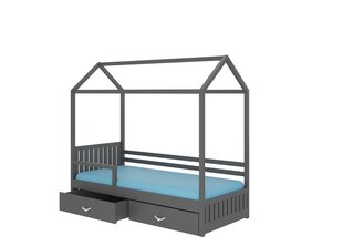 Sänky Adrk Furniture Rose turvalaidalla, 90x200 cm, harmaa hinta ja tiedot | Lastensängyt | hobbyhall.fi